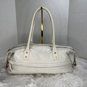 Celine Ivory Leather handbag with Gold Hardware & Double Handles